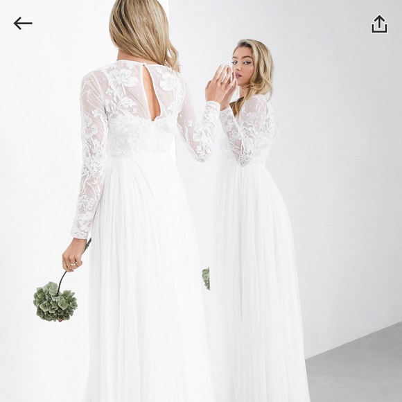 ASOS Dresses & Skirts - ASOS Embroidered bodice maxi wedding dress white